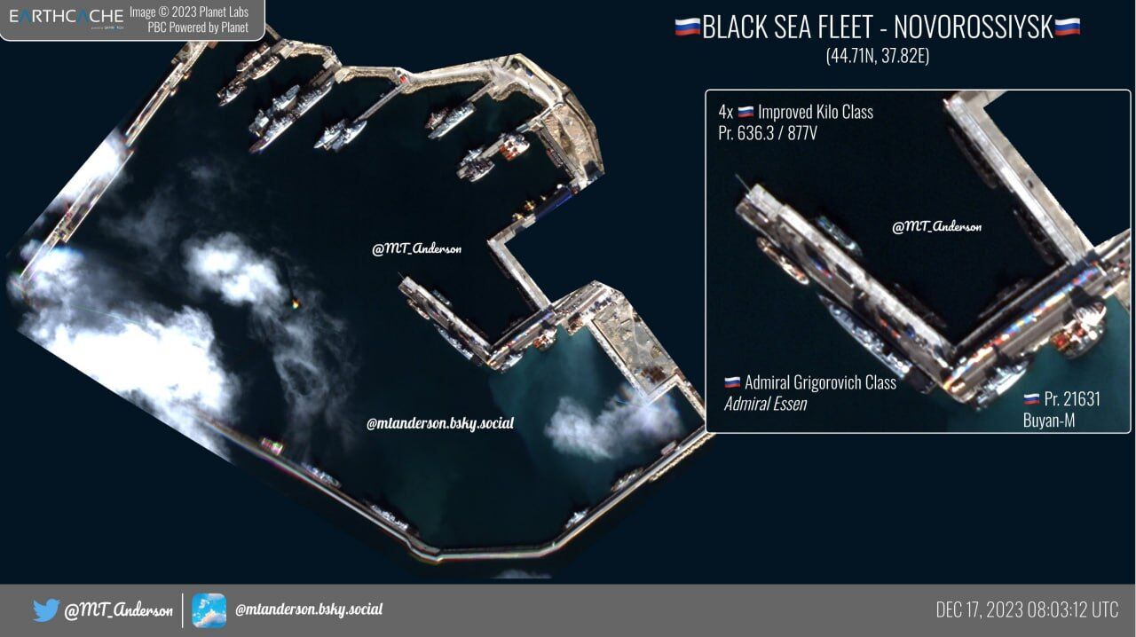 Afraid of attacks? Russian Black Sea Fleet relocates almost all of its large ships to Novorossiysk. Satellite photos