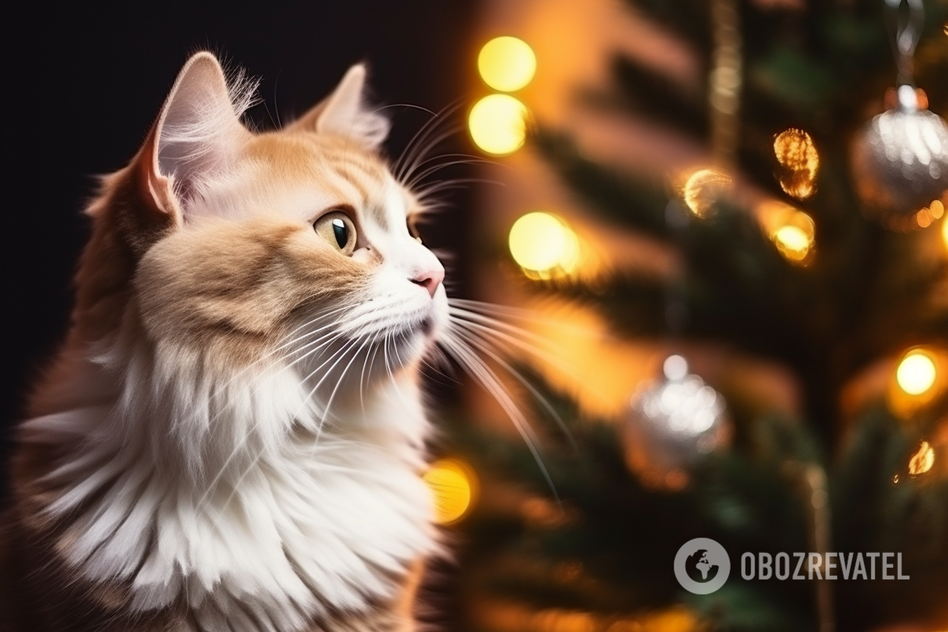 How to protect a Christmas tree from a cat: an ingenious life hack for the New Year