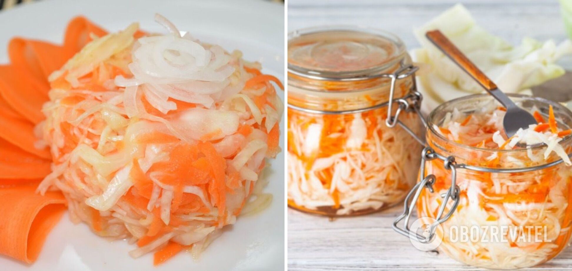 Pickled cabbage with carrots