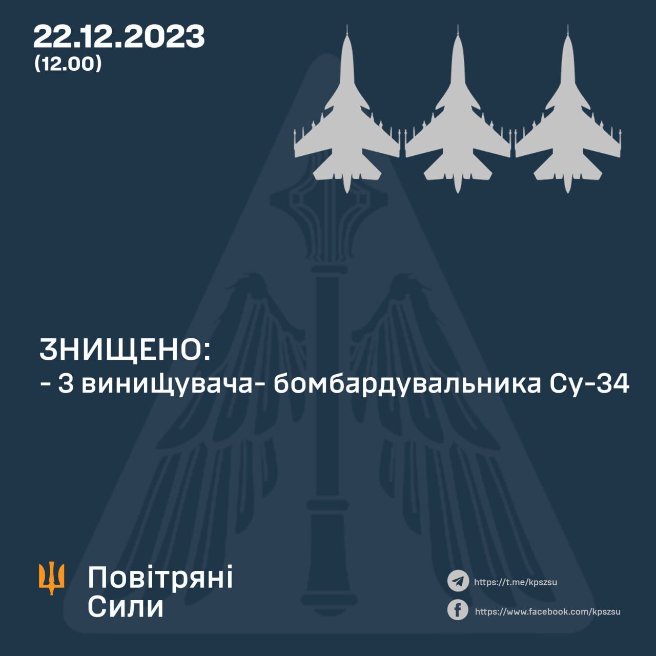 Occupants lost three Su-34 bombers