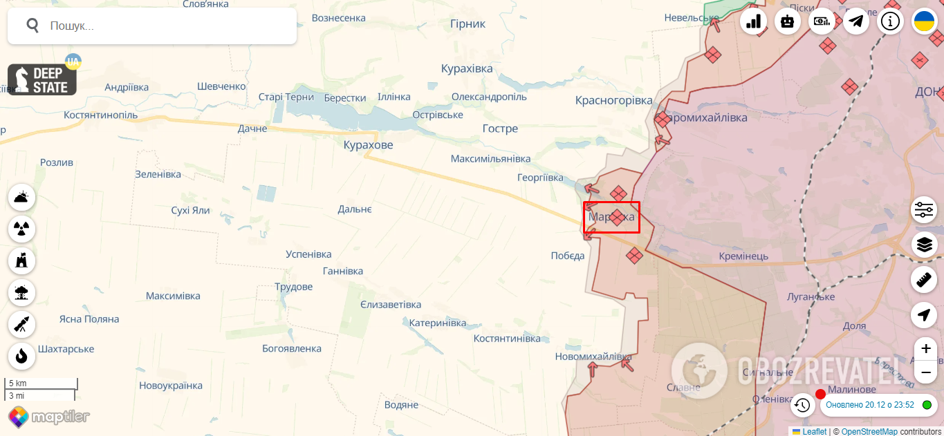 Marinka (Donetsk region) on the map
