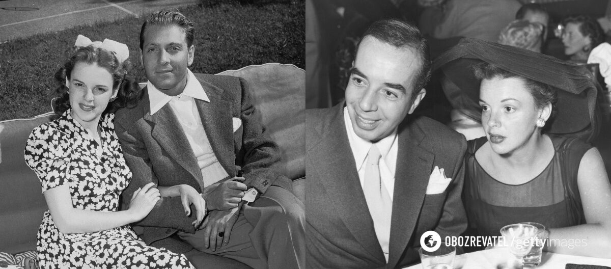 Judy Garland with David Rose (left) and Vincent Minnelli (right)