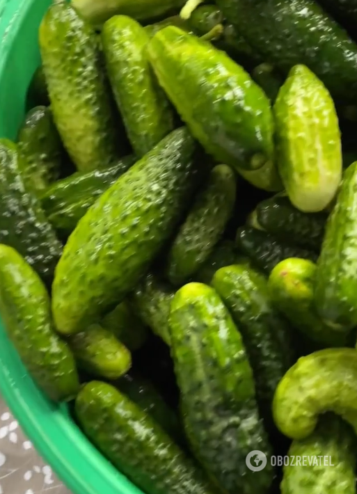 Cucumbers for the dish