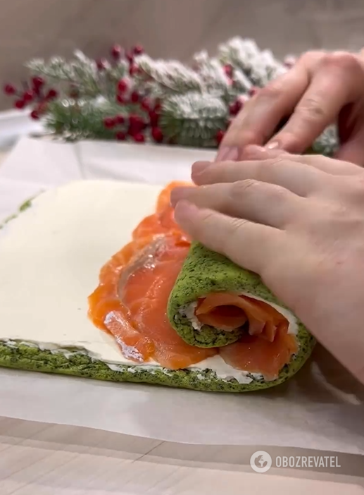 Spinach roll with redfish: perfect appetizer for the holidays