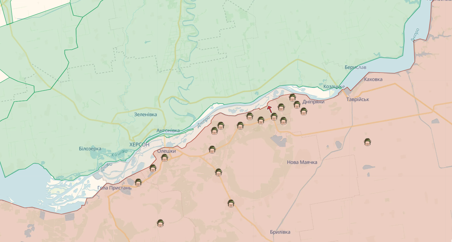 Kherson region on the map of hostilities