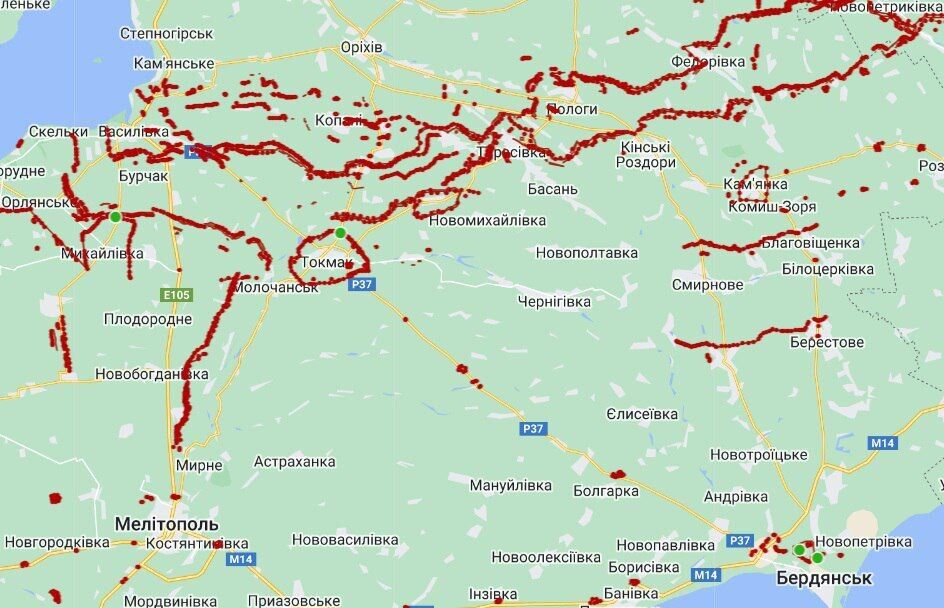 Rosyjska armia odtworzyła linię obrony Hitlera na Zaporożu: mapa