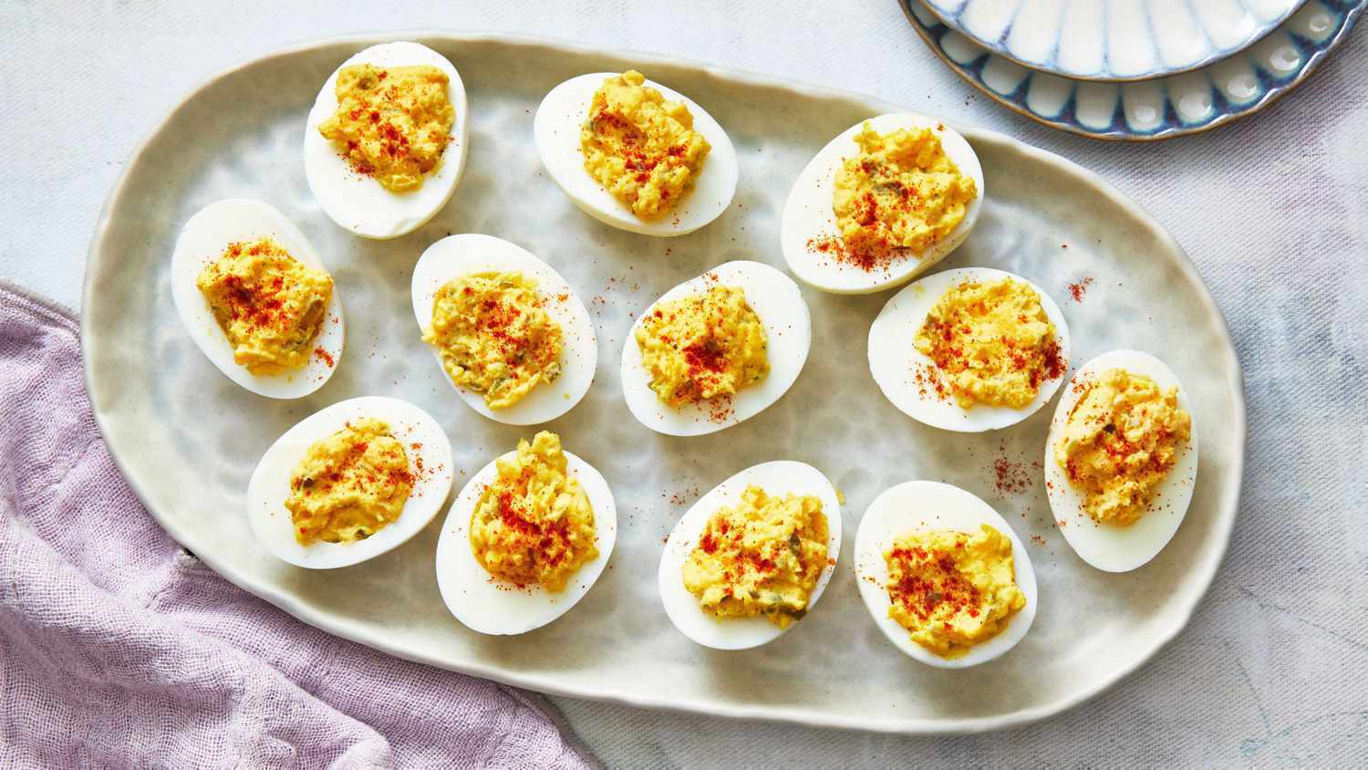 Delicious stuffed eggs for the festive table