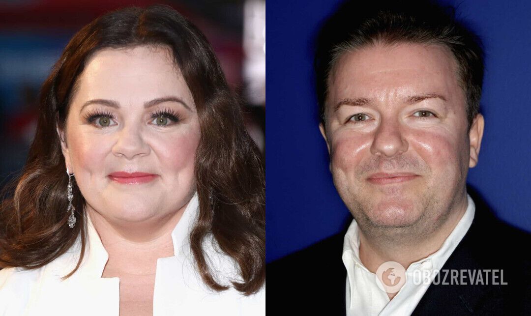 Melissa McCarthy and Ricky Gervais