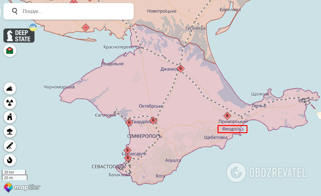Feodosia on the map