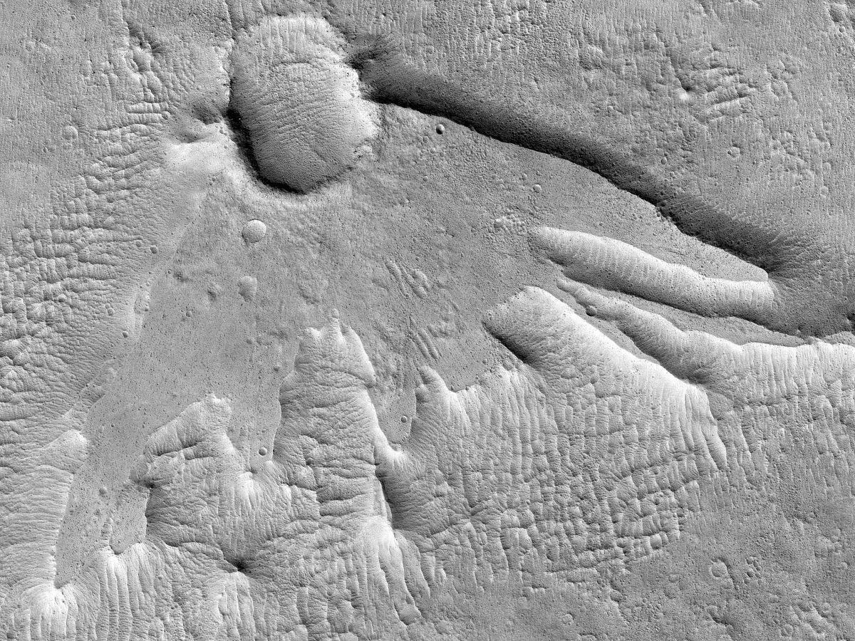 Bird-shaped crater on Mars