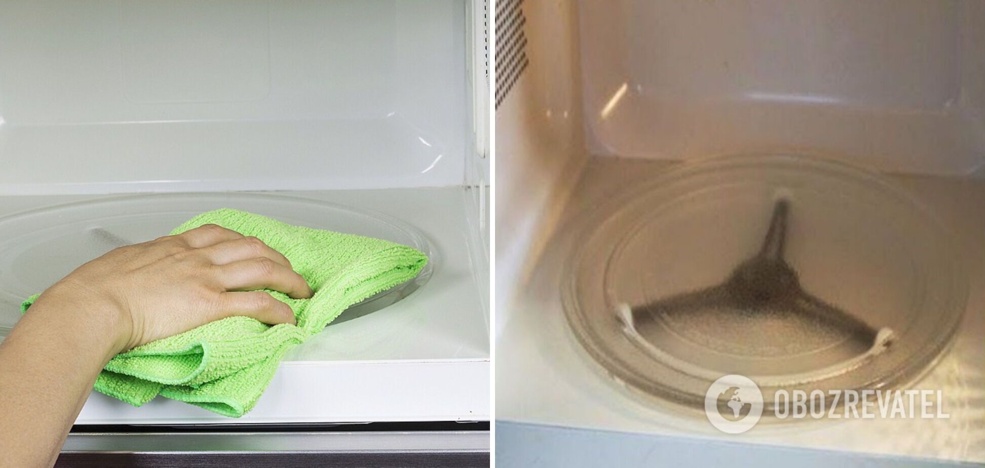 How to clean the microwave with water