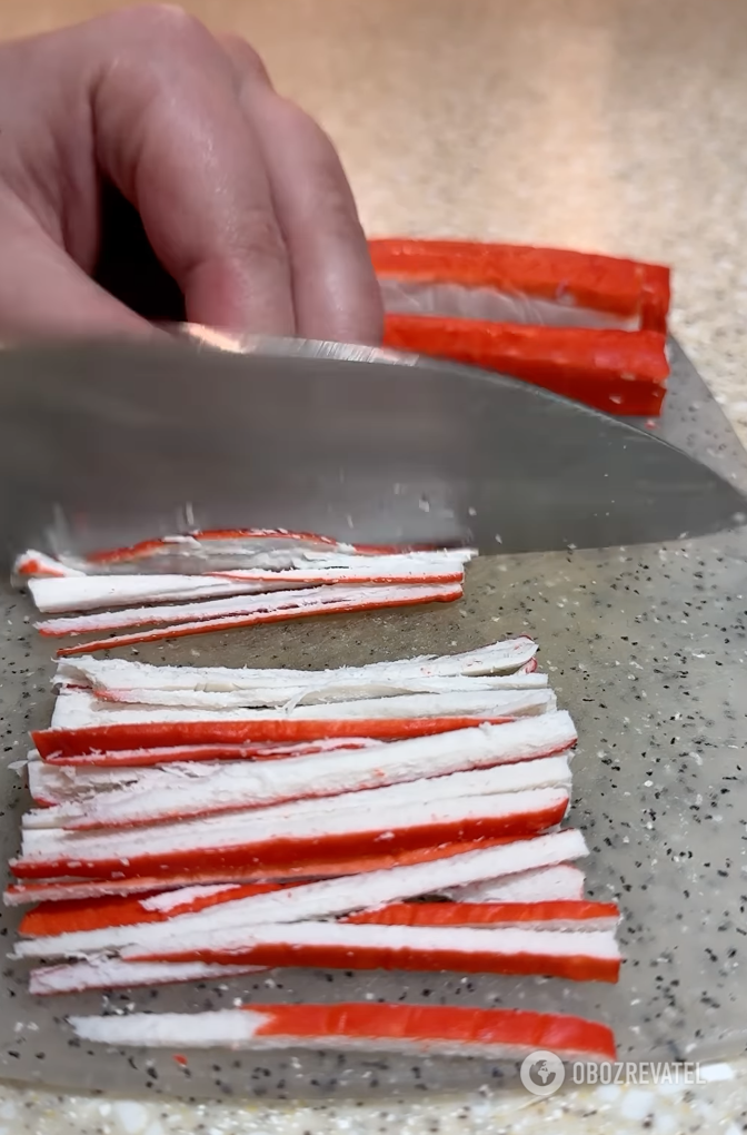 Crab sticks for salads and appetizers