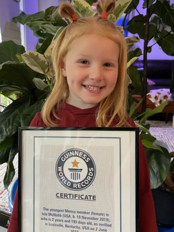 A two-year-old girl from the US became the youngest member of the Mensa High IQ Society, even making it to the Guinness Book of World Records
