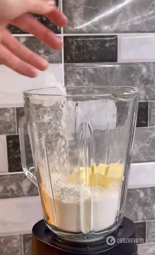 Beating butter with flour