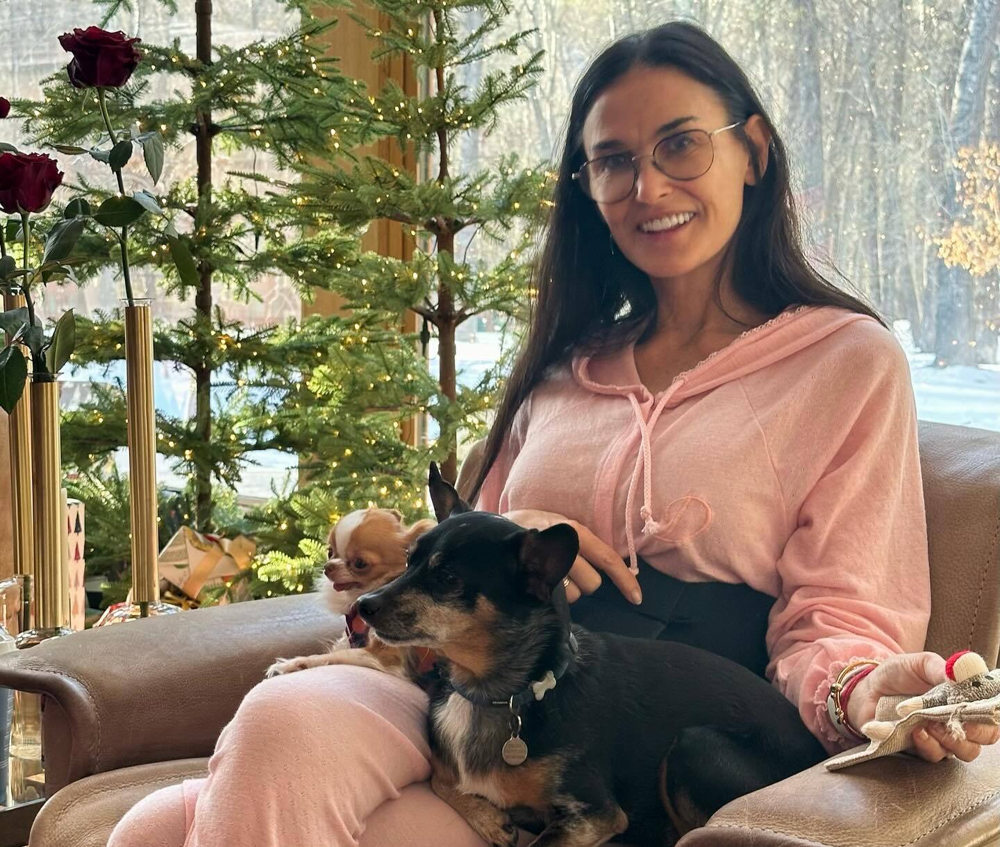 Demi Moore threw a ''pink'' party for Christmas: she was bombarded with questions about Bruce Willis