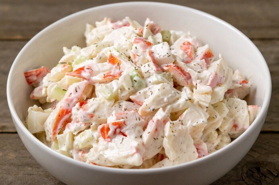 Crab salad with mayonnaise without rice