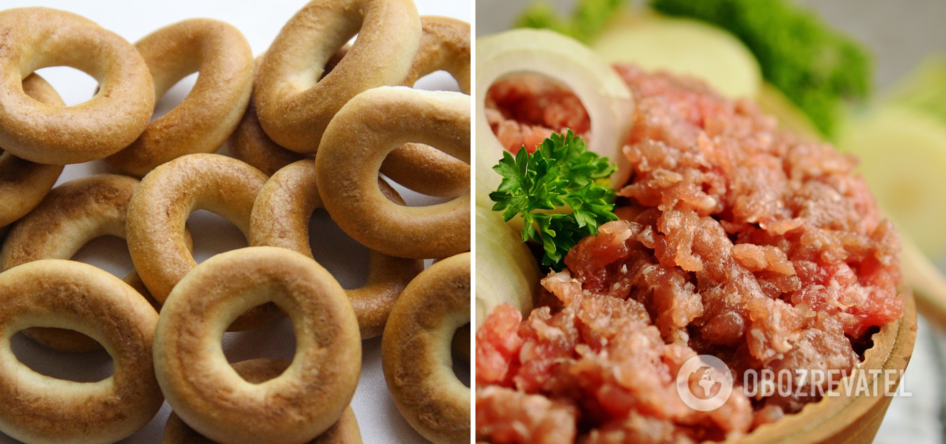 Bagels with minced meat