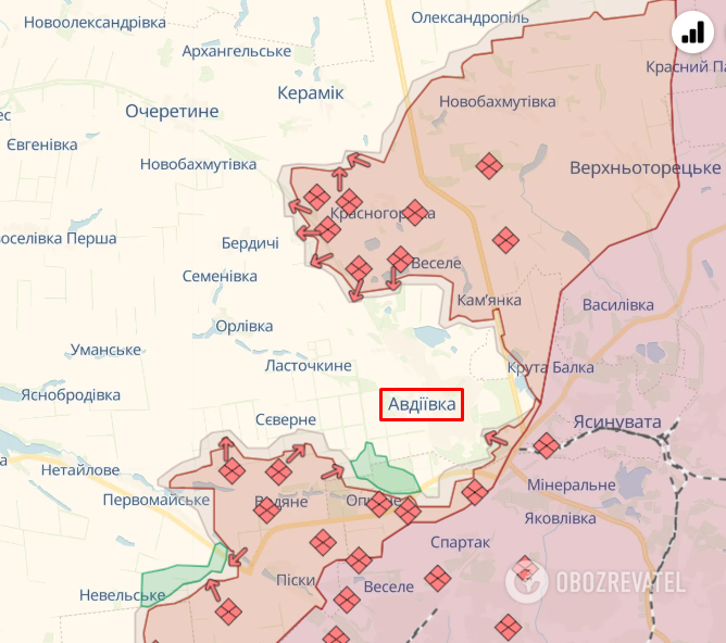 Avdiivka on the map