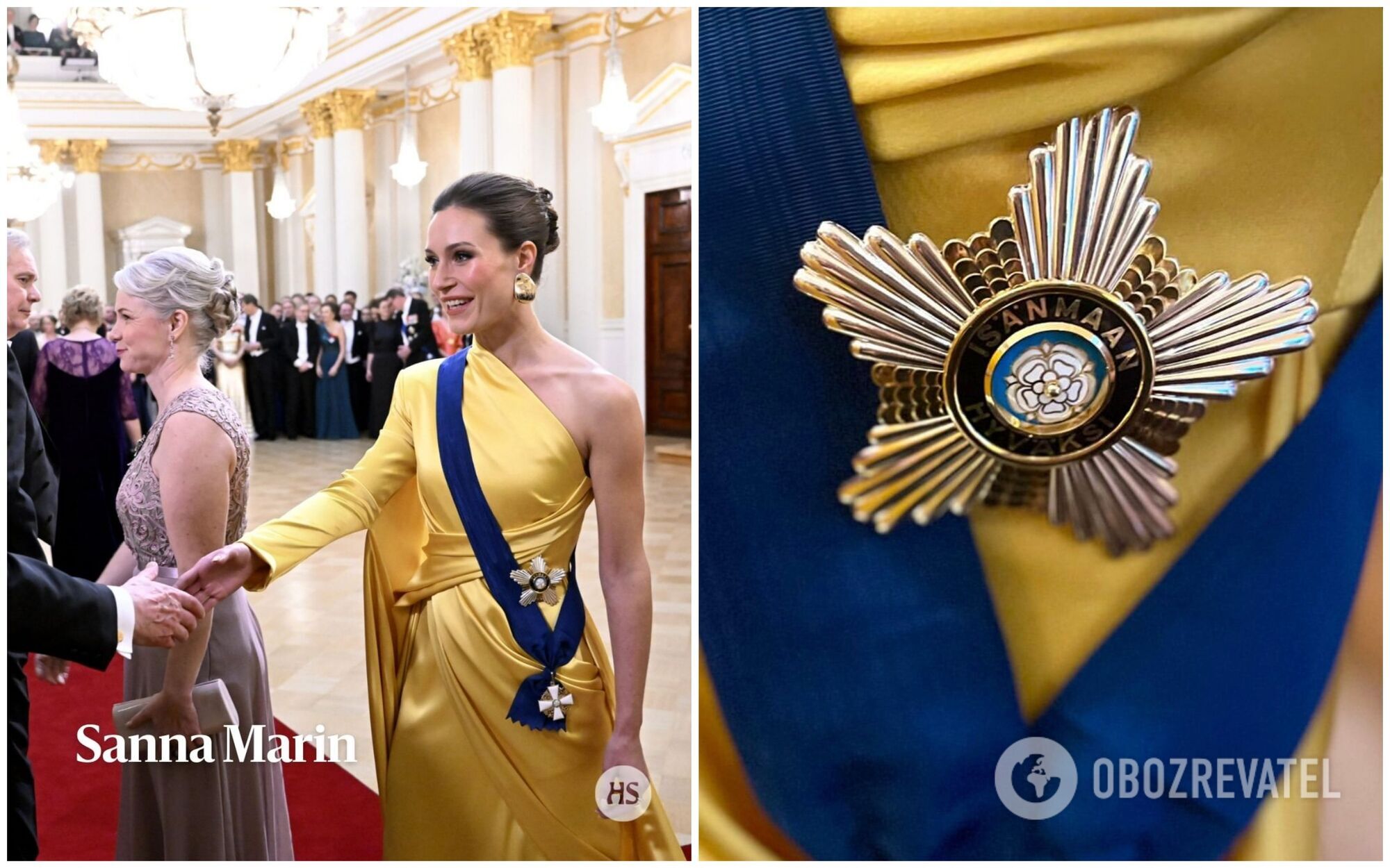 Finland's former prime minister Sanna Marin made a public appearance in a yellow and blue dress