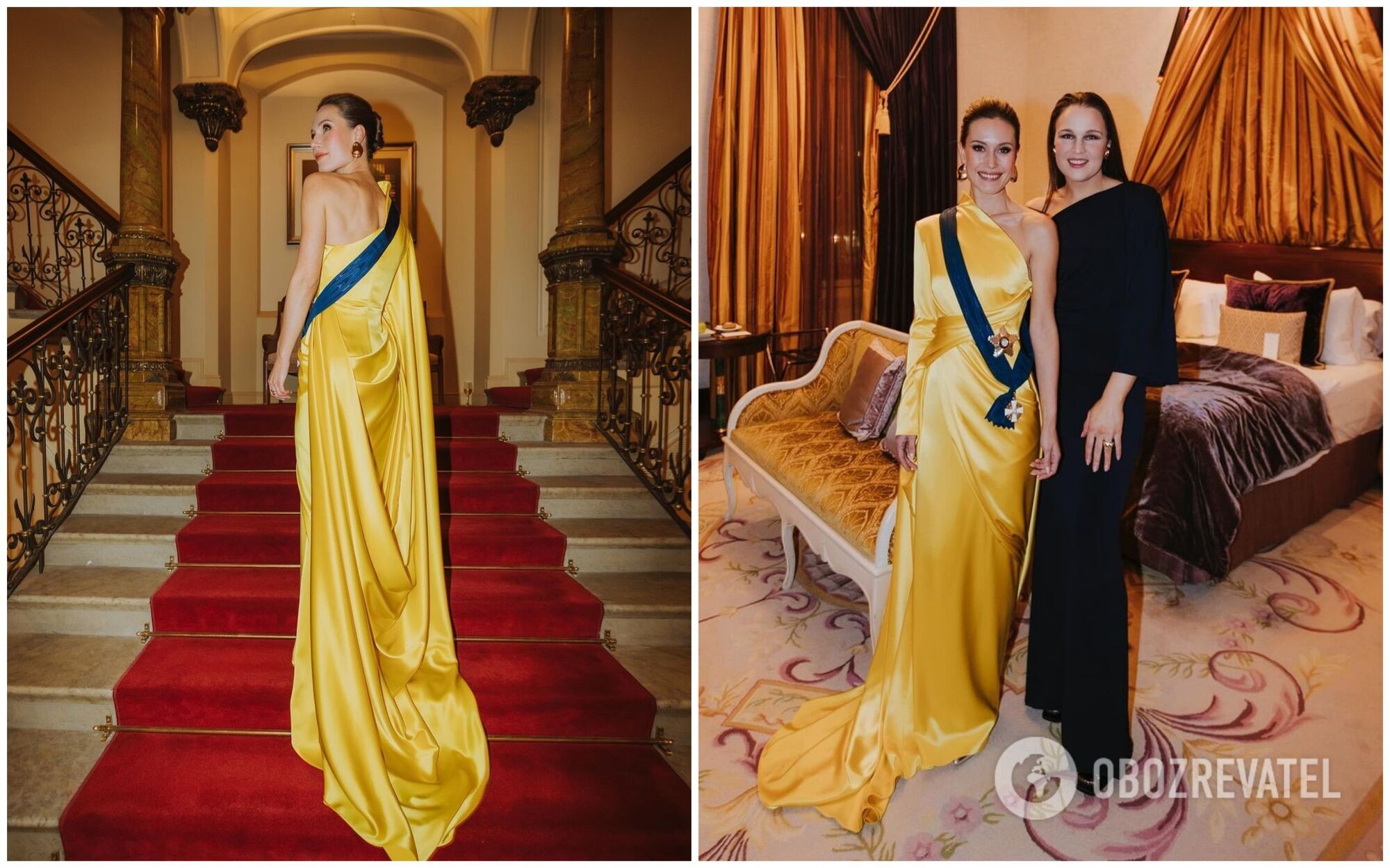 Finland's former prime minister Sanna Marin made a public appearance in a yellow and blue dress