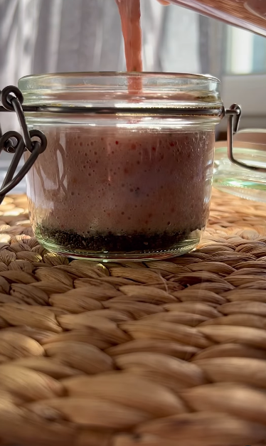 Healthy homemade chia yogurt without leaven, sweeteners and colorings