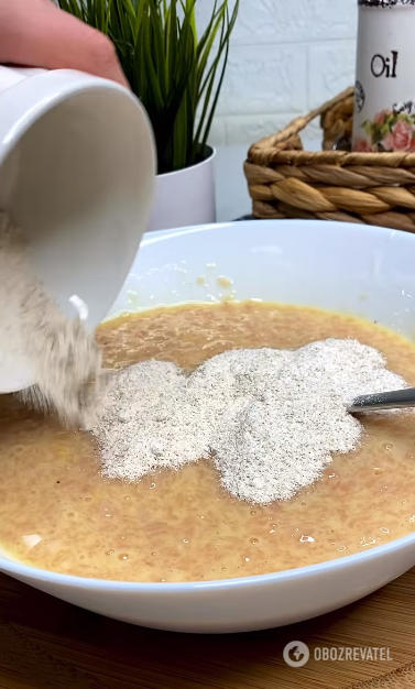 Adding flour 