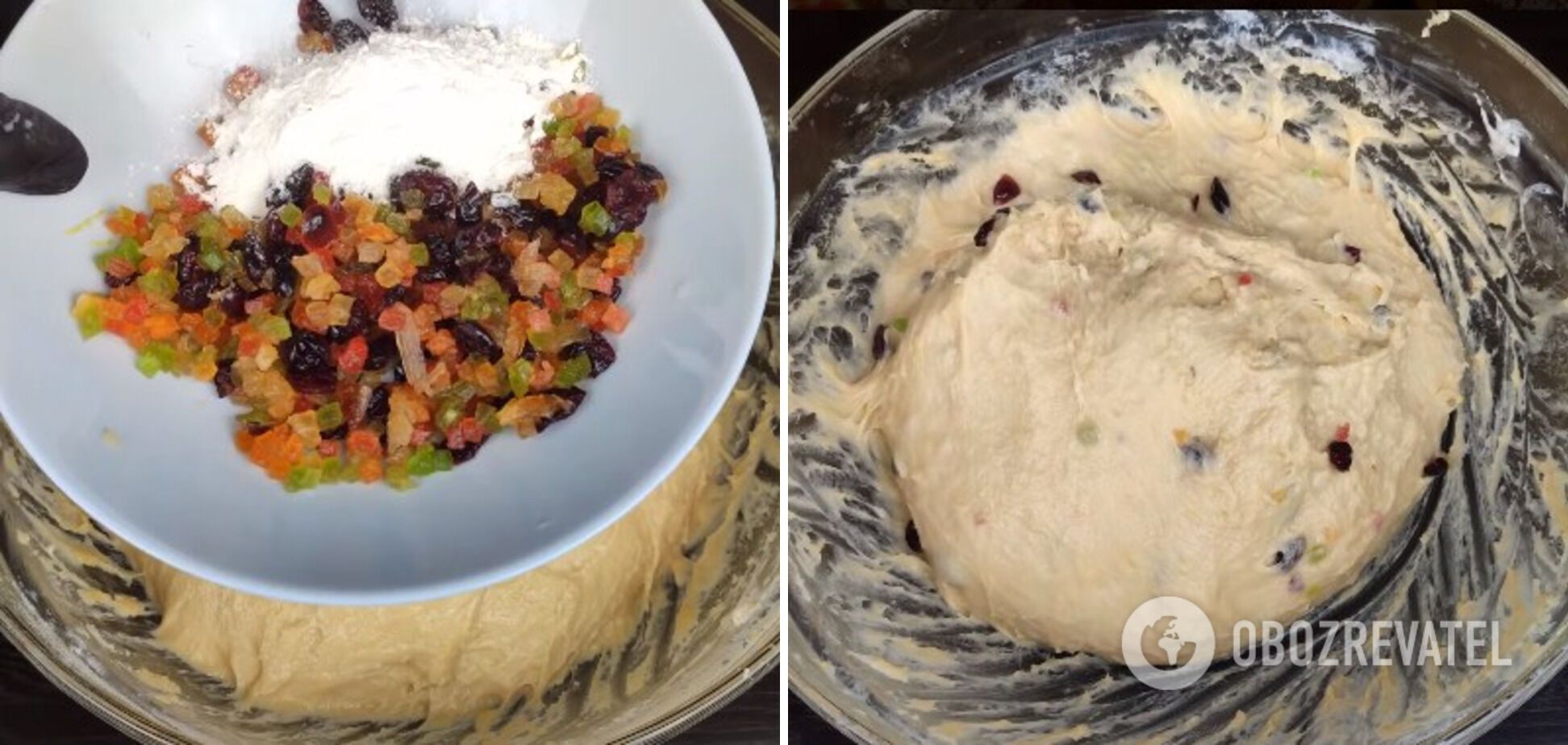 Dough with candied fruit