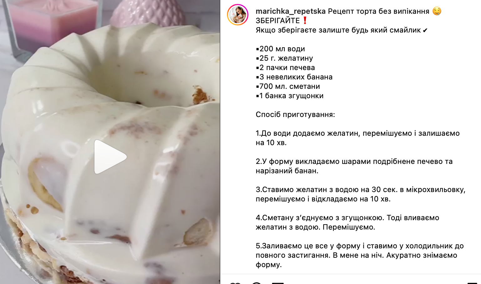 Cake recipe