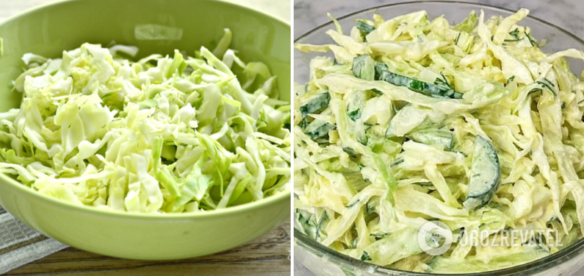 Cabbage, cucumber and egg salad