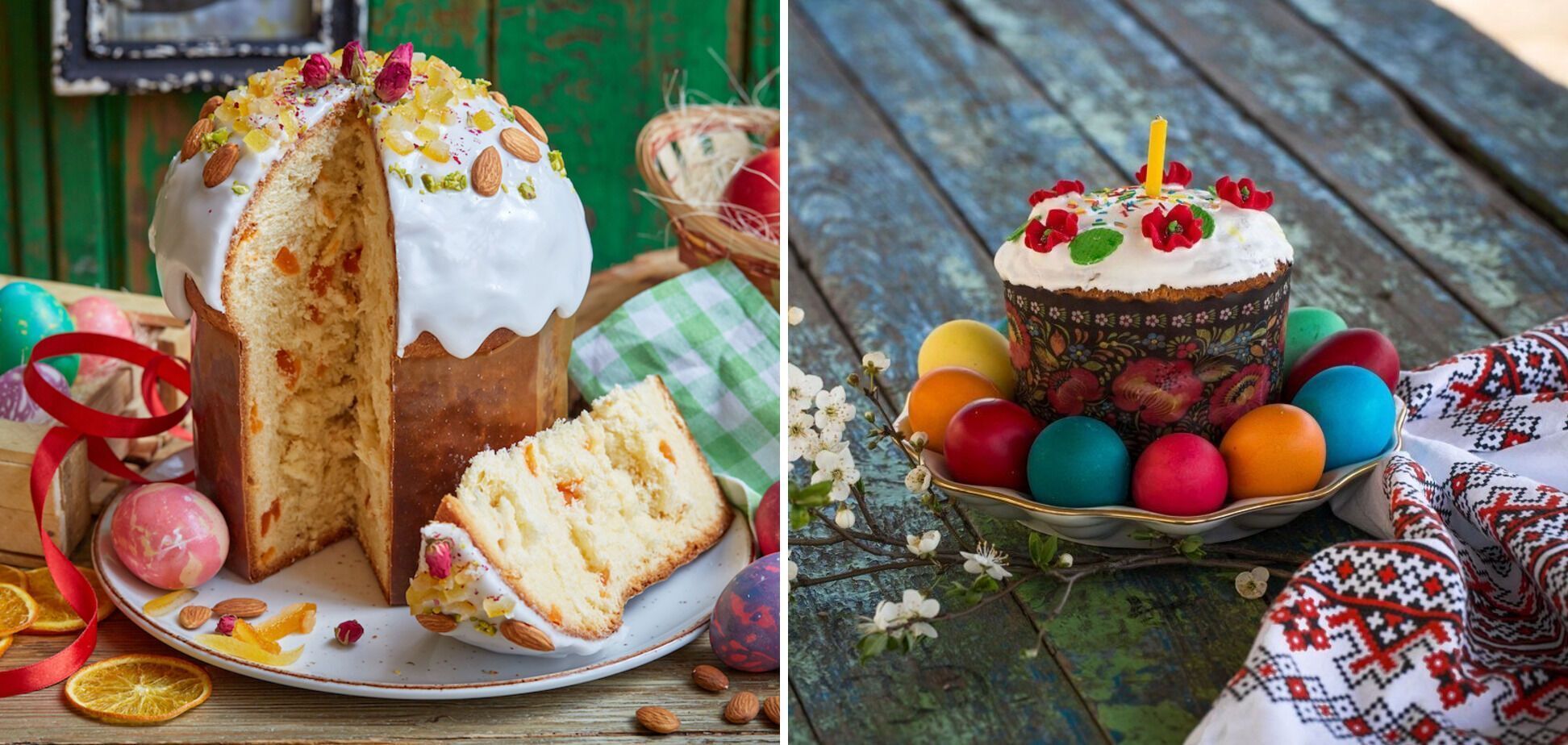 Easter cake and Easter eggs