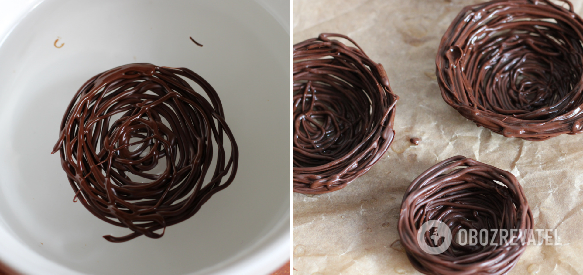 Chocolate Nests without baking