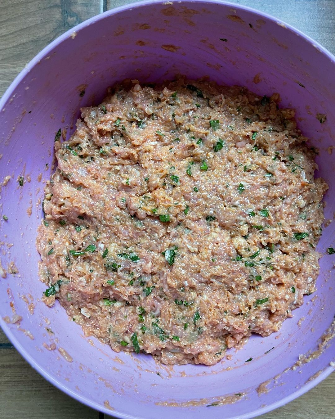 Prepared minced meat and onions