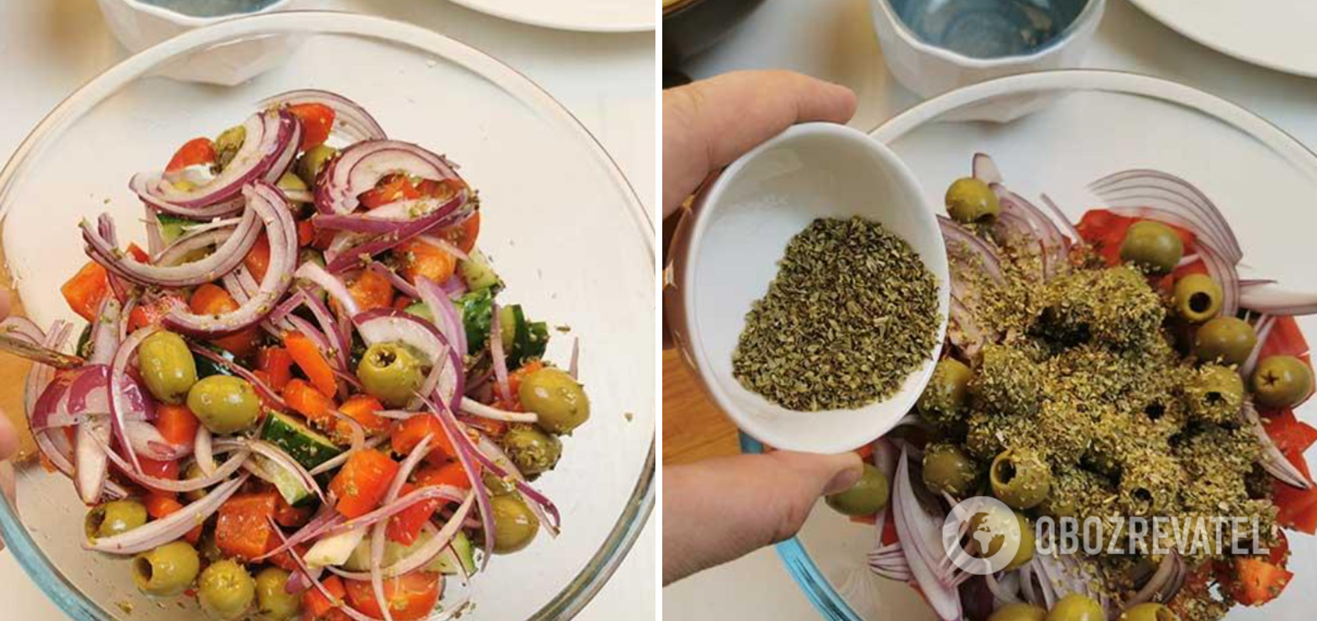 Vegetable salad without mayonnaise