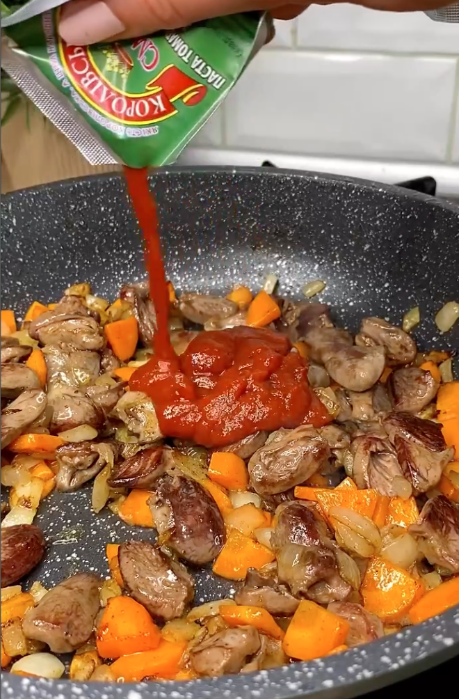 Cooking chicken hearts