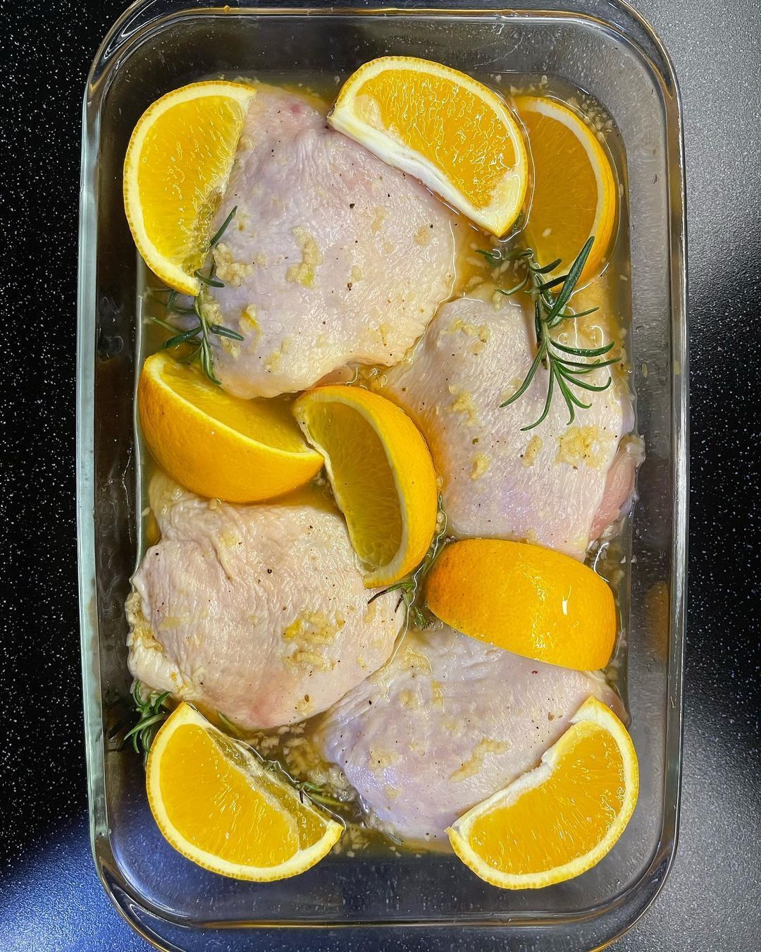 Cooking meat with orange