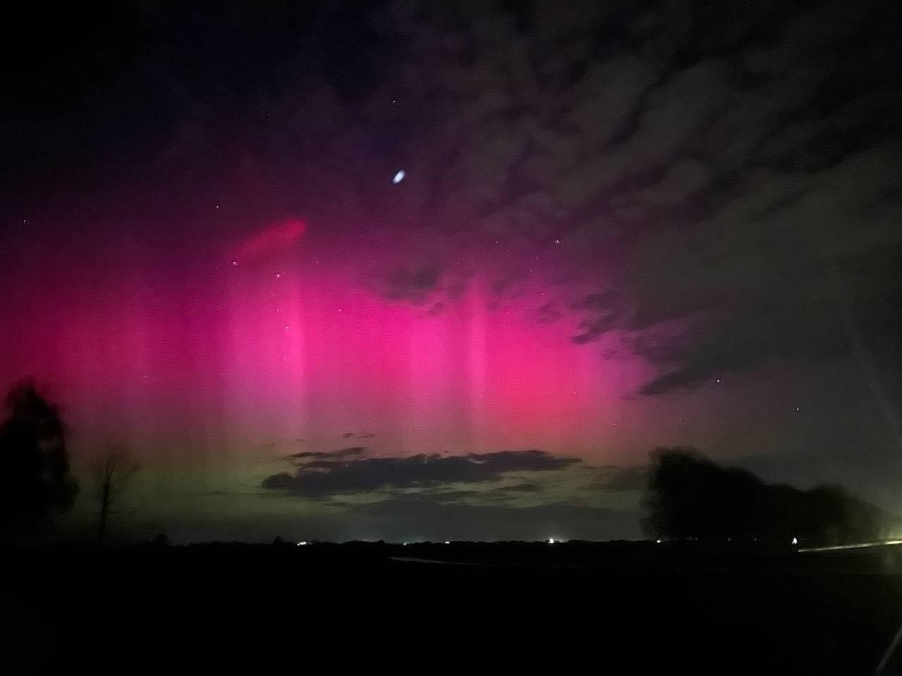 The Northern lights in the sky over Sumy.