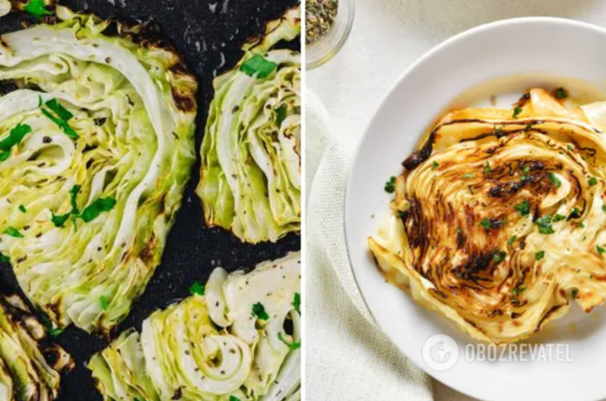Baked cabbage in the oven