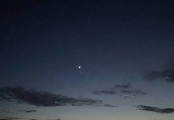 The Moon and Venus over Kyiv