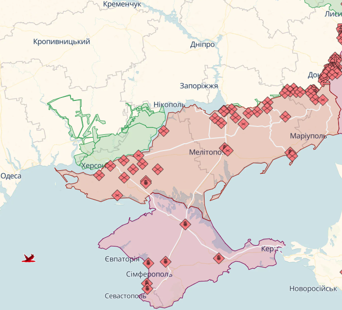 The front line in the south of Ukraine