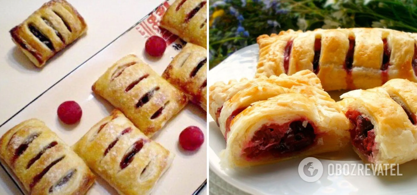 Cherry puff pastry filling