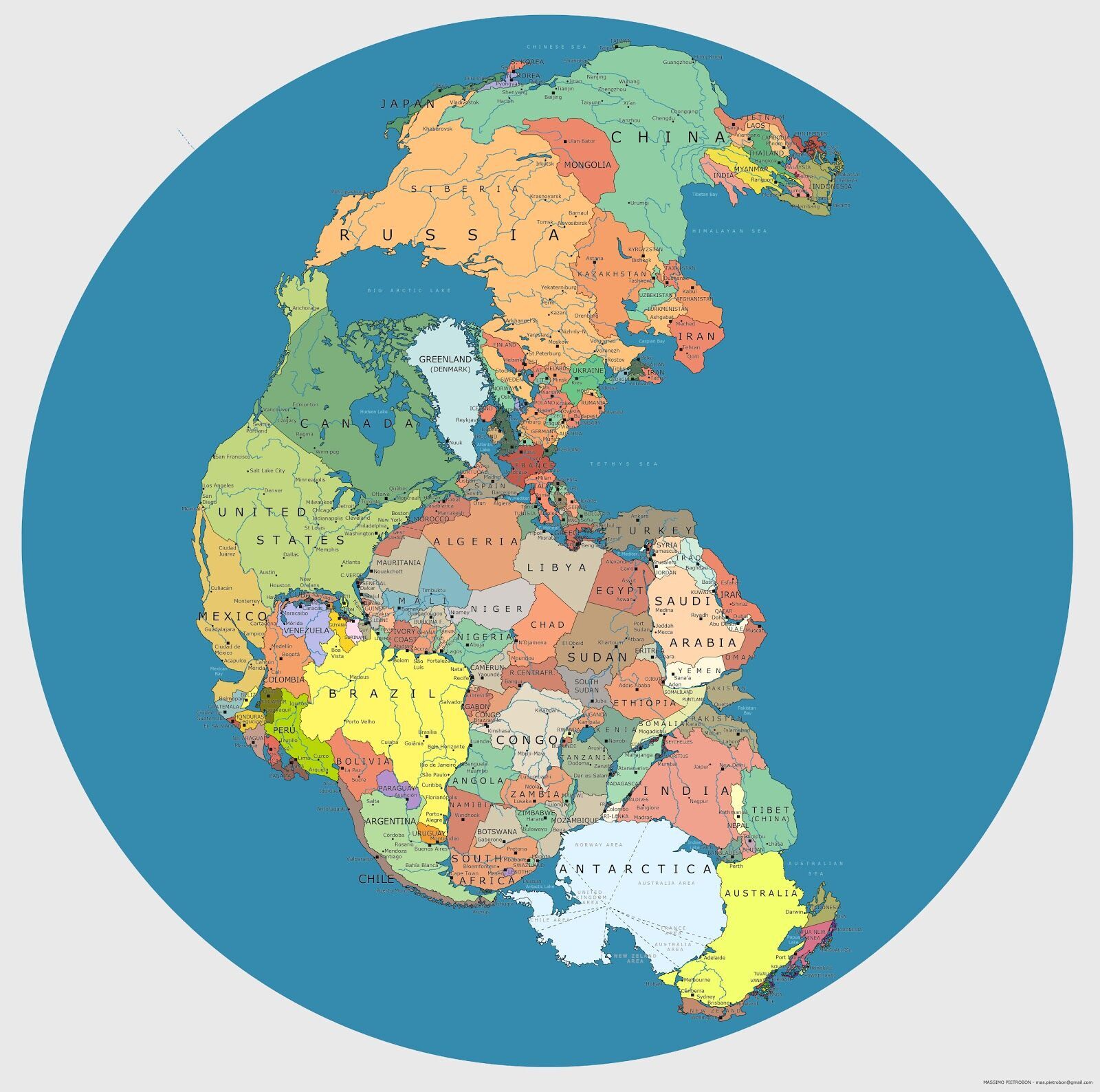 Map of the supercontinent Pangaea