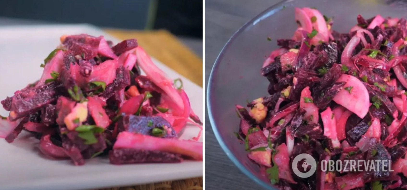 Beet and herring salad without mayonnaise