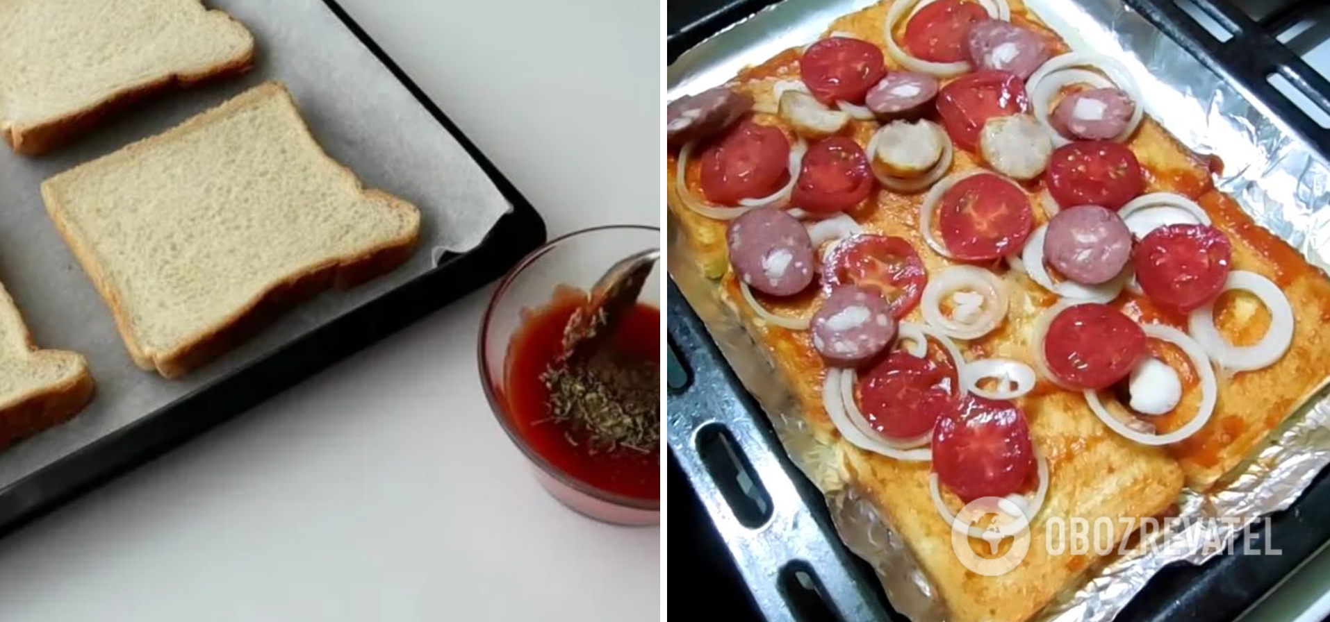 Pizza on toasted bread