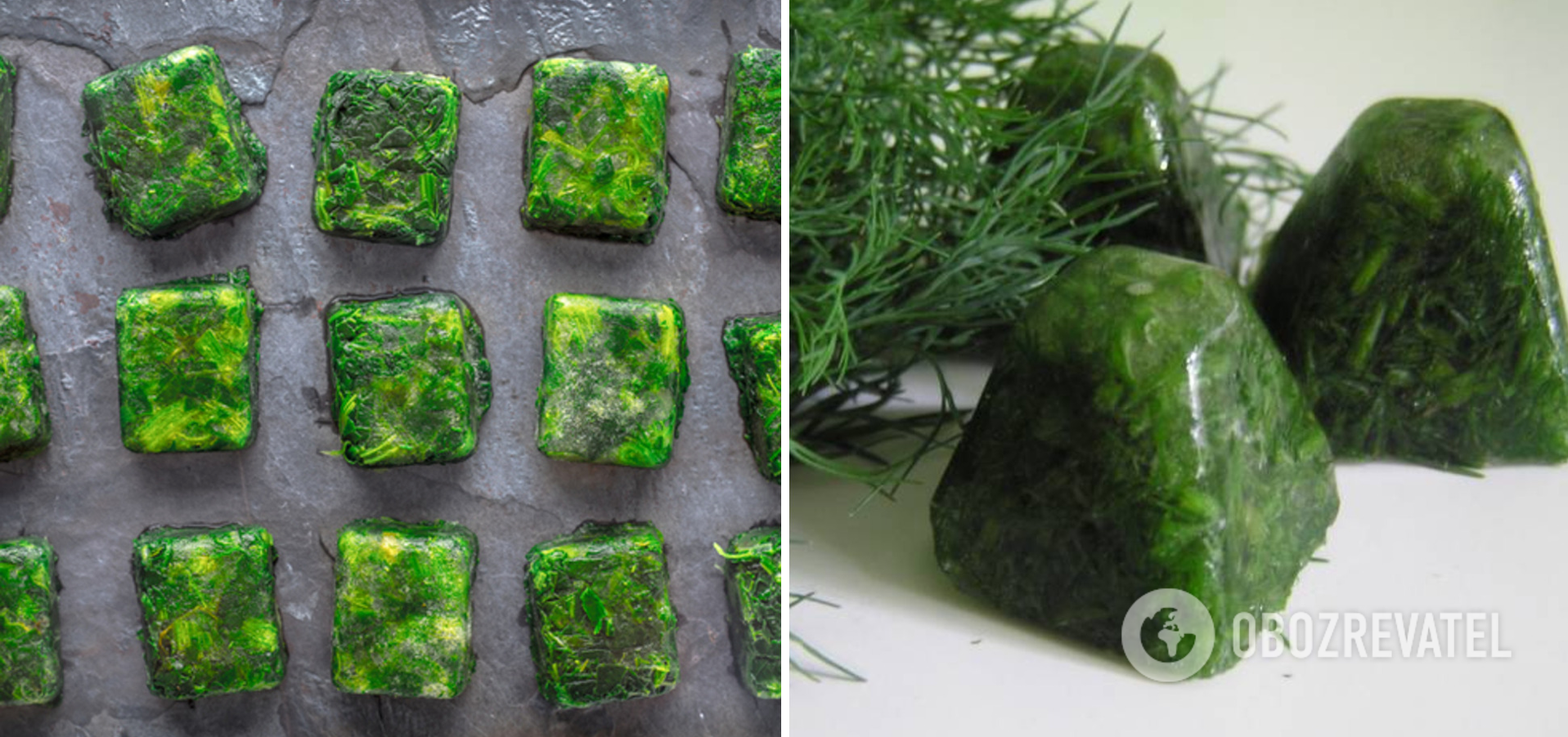 How to freeze greens in cubes