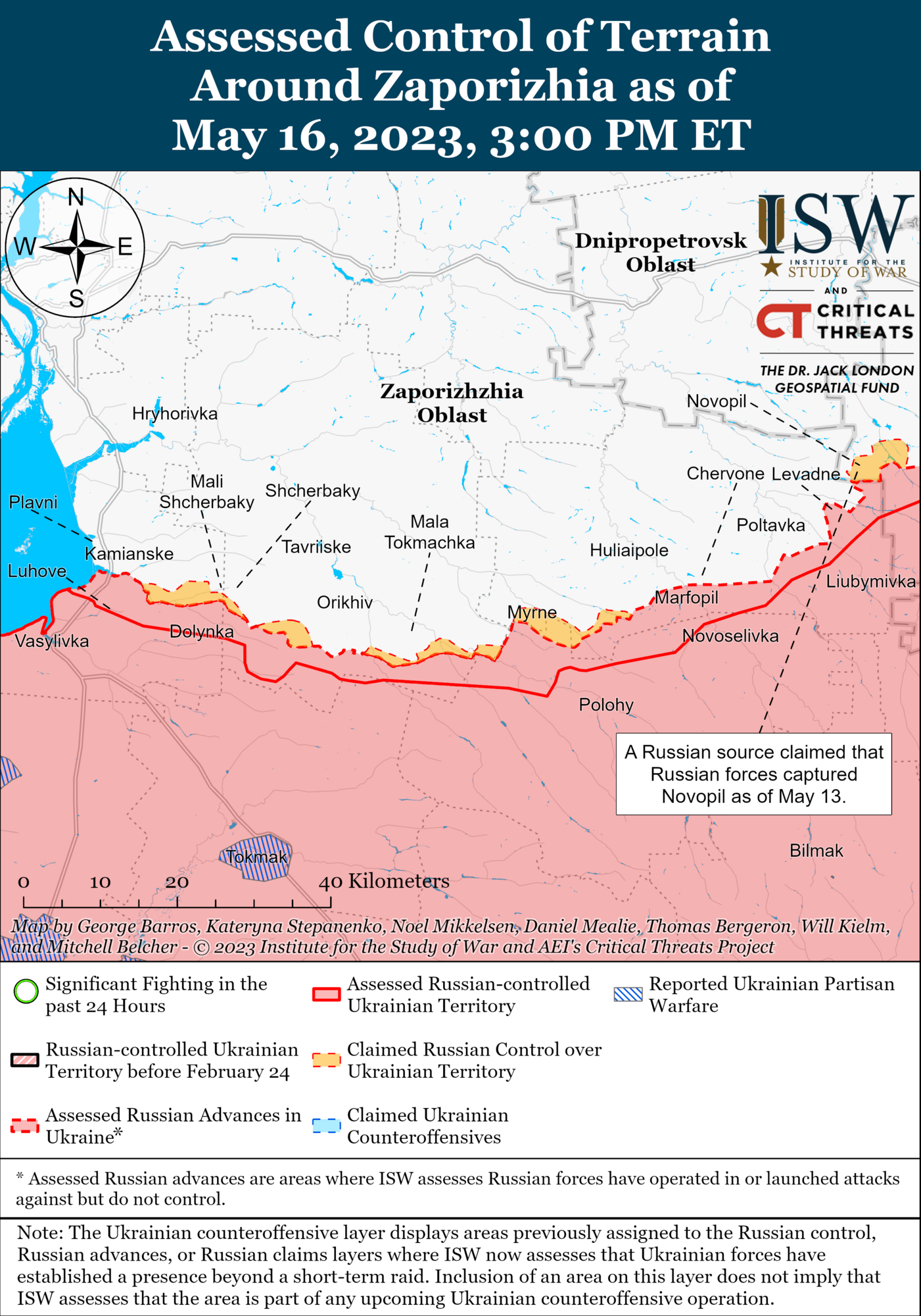 Hostilities in the Zaporizhzhia region