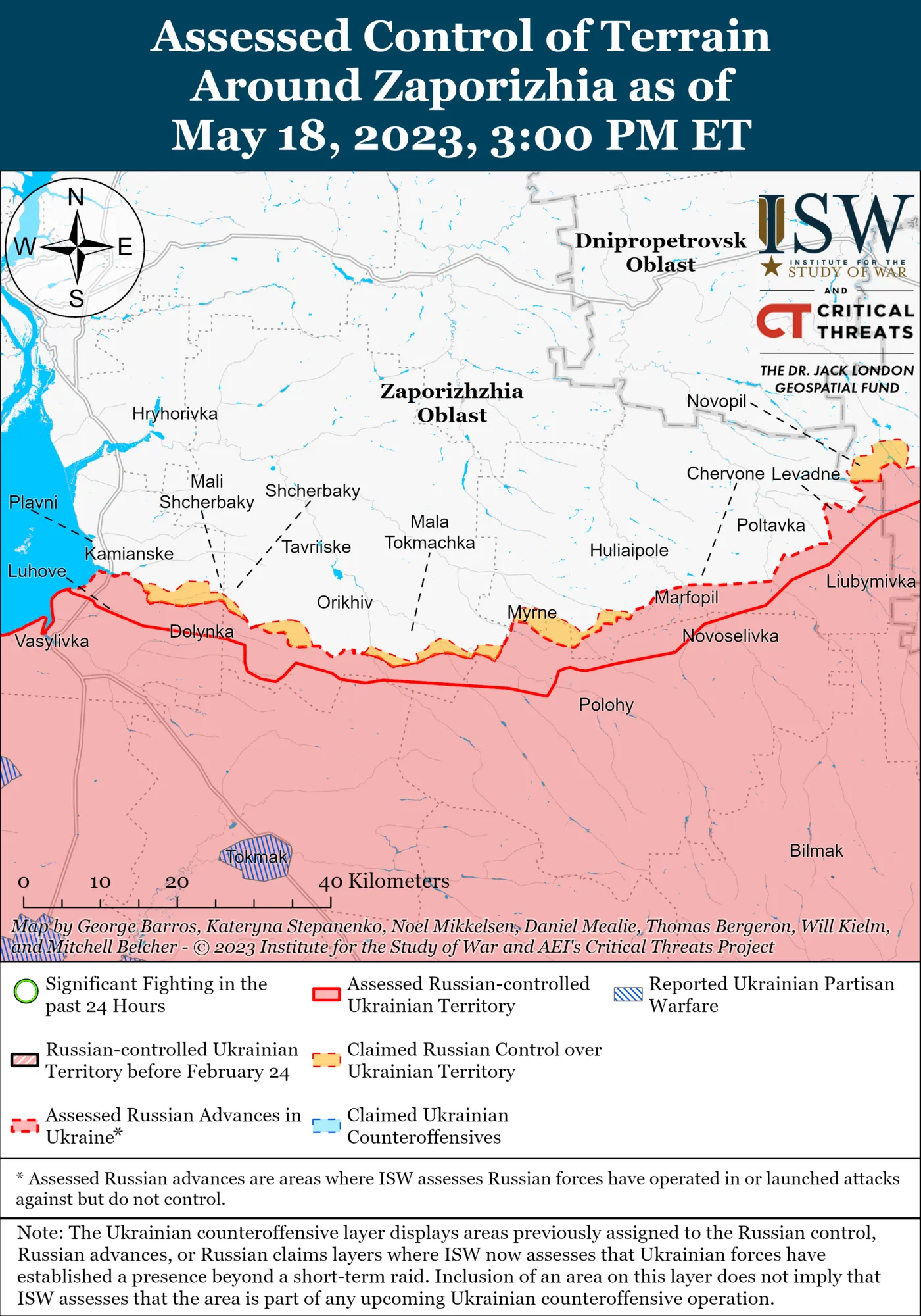 Hostilities in the Zaporizhzhia region.