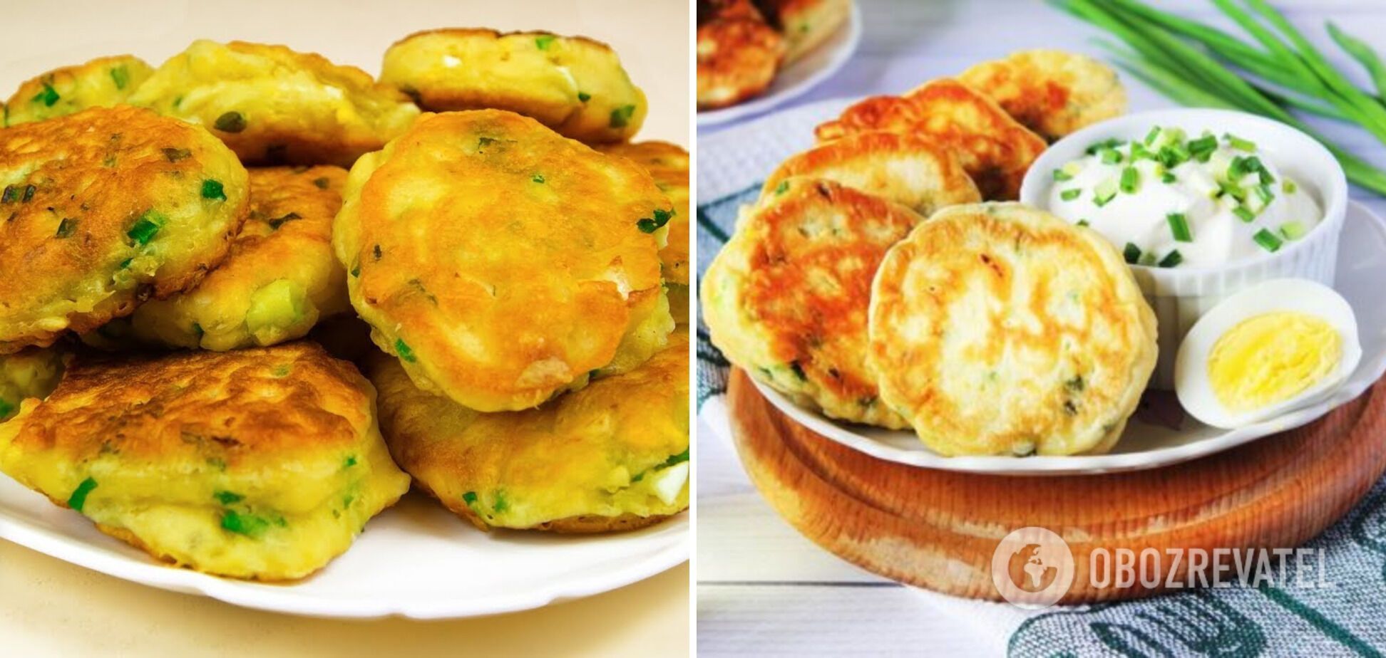 Egg and onion fritters for a snack
