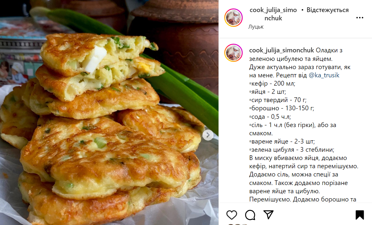 Recipe for fritters with egg and onion