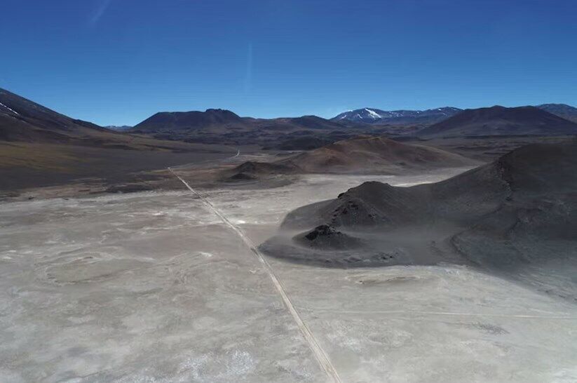 The dried-up Lake Pajonales in Chile resembles an extraterrestrial landscape