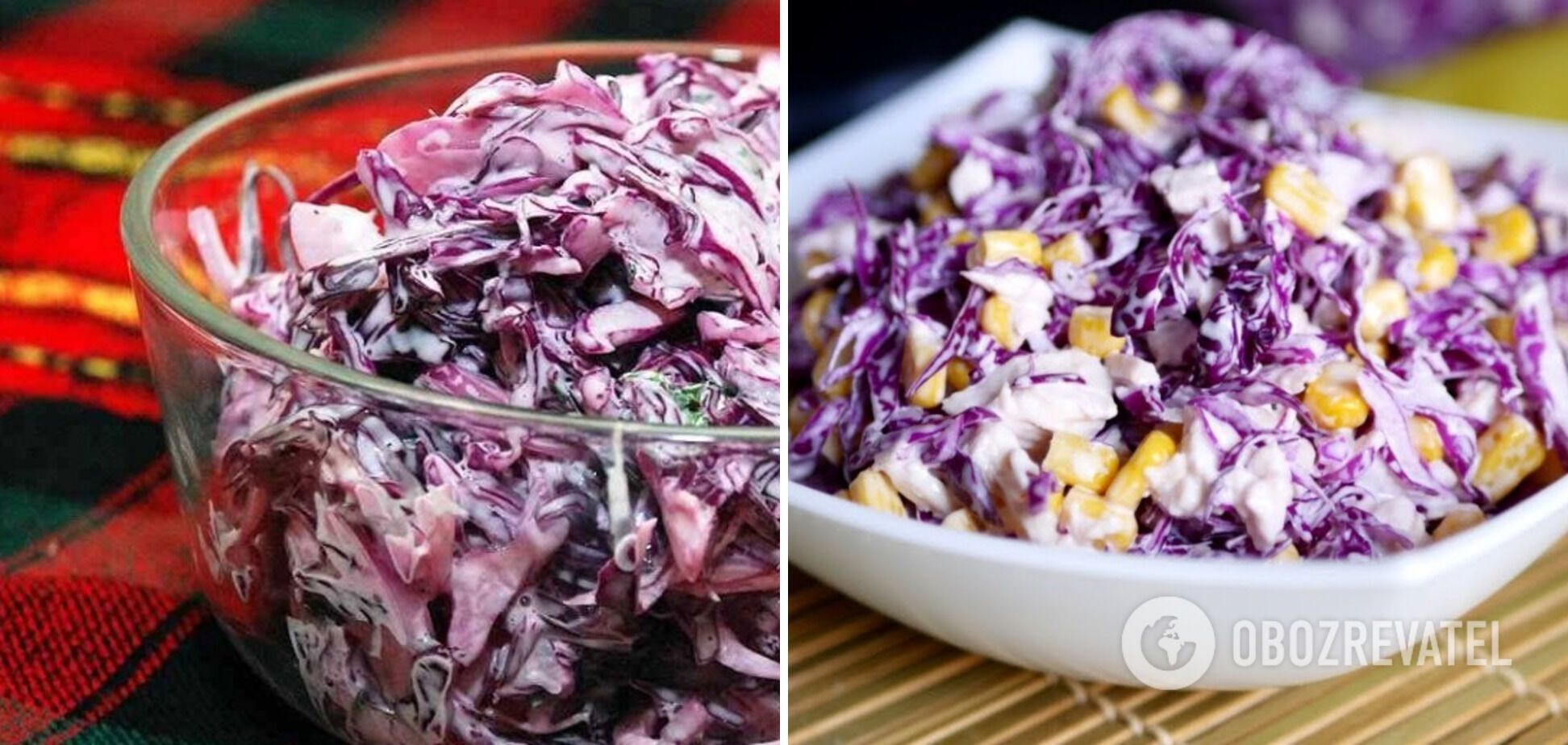 Salad with purple cabbage